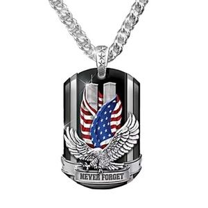 🇺🇸Never Forget Twin Towers Memorial Silver Necklace!